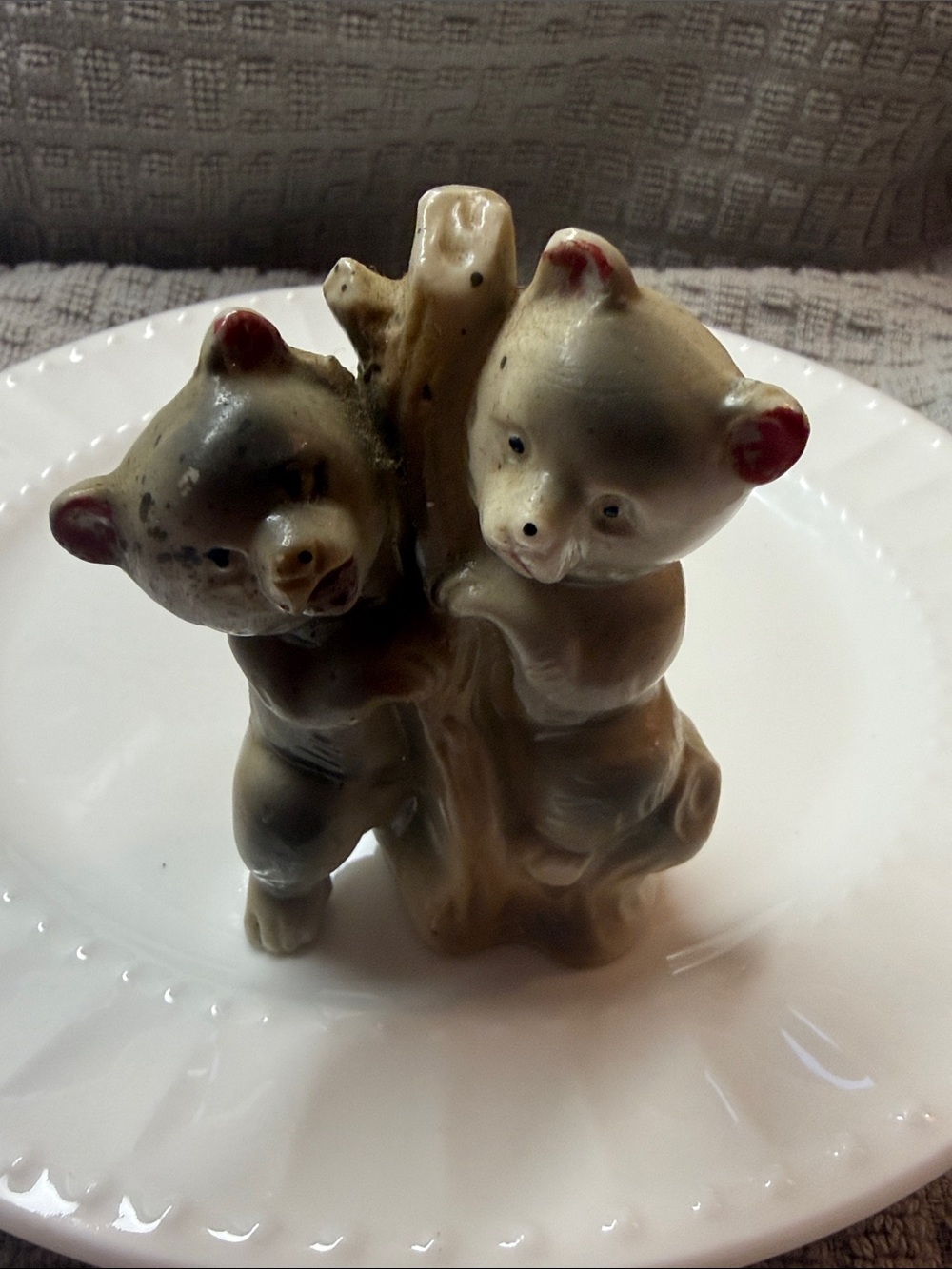 Vintage ceramic bear figurine made in Japan